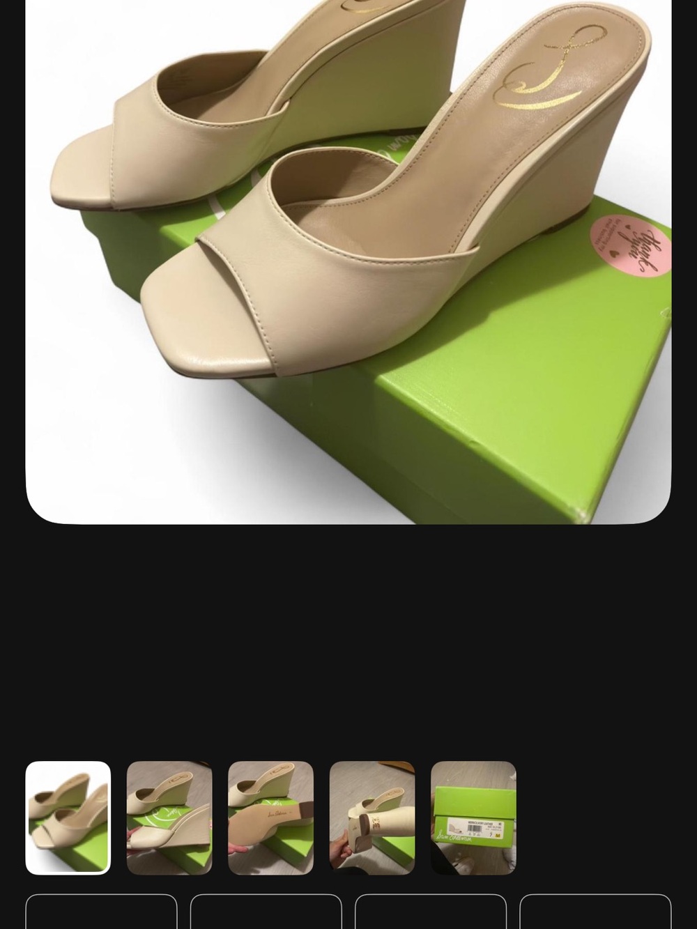 Sam Edelman Nude/Beige Wedge Slide Sandals